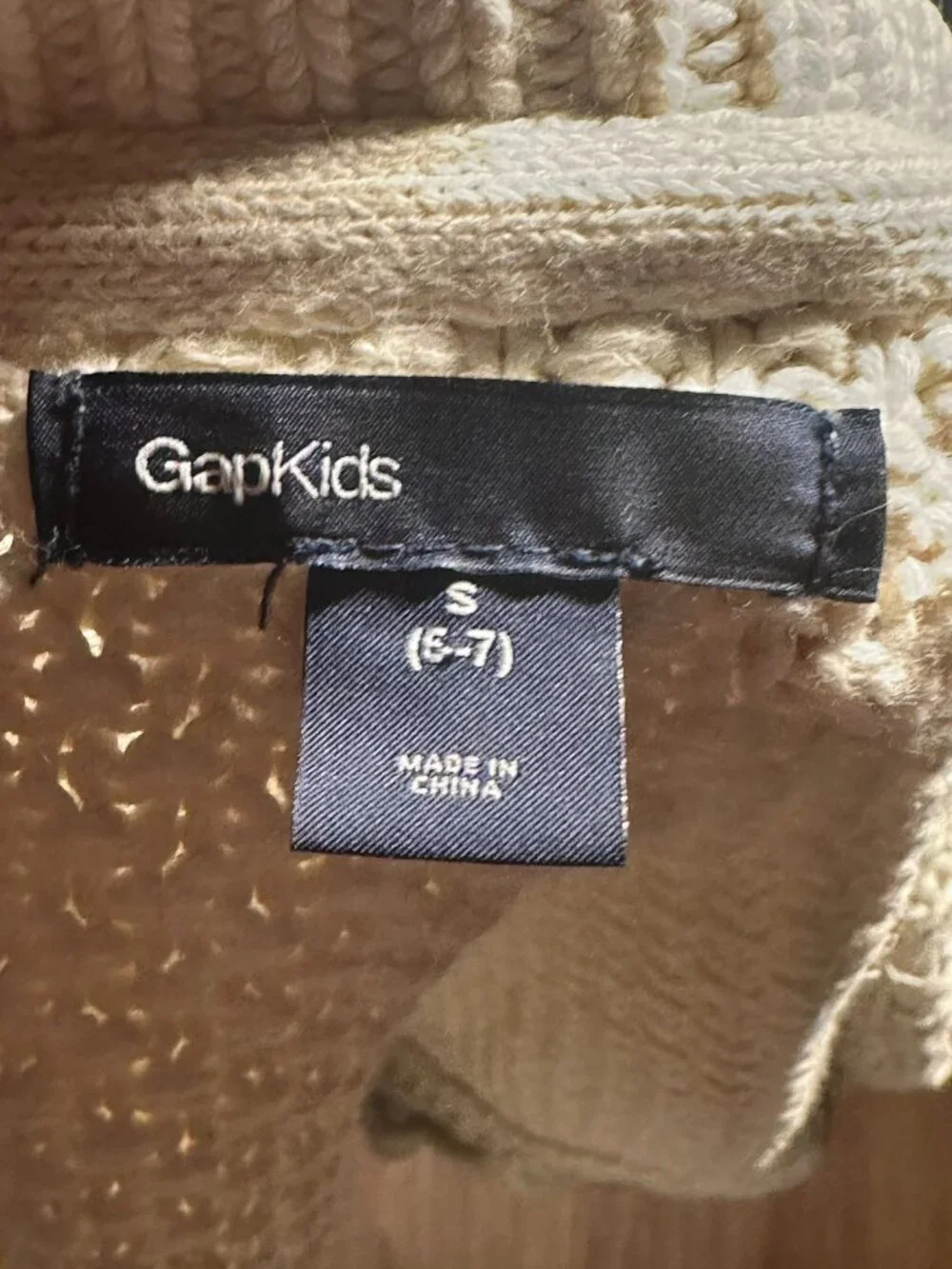 Gap‎ Kids White Chunky Cable Knit Cardigan Size 6-7